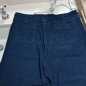 Anthropologie Dark Blue Flare & Wide Leg Jeans